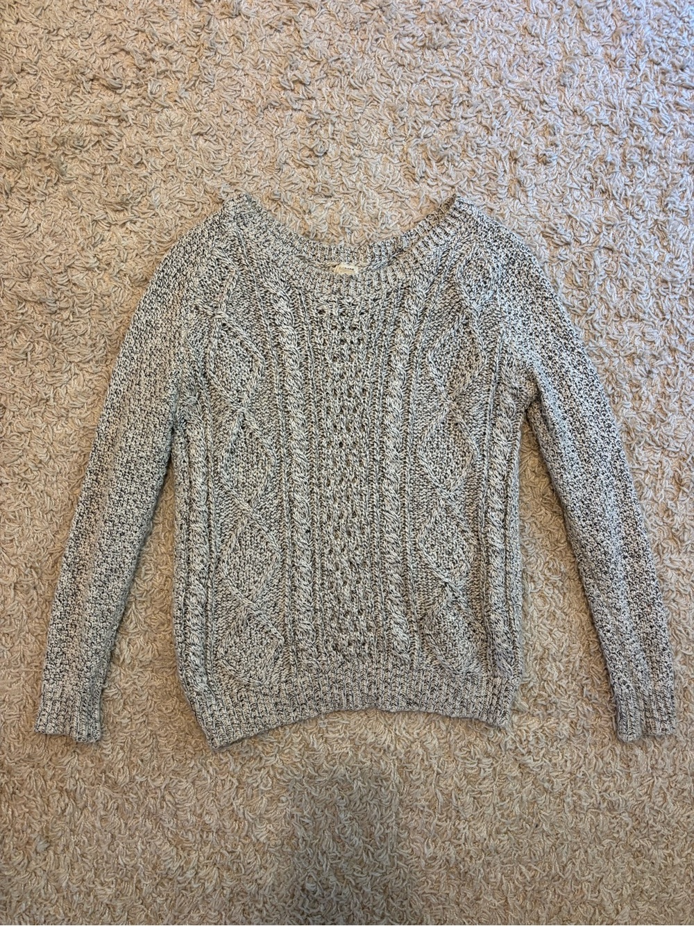 Garage Gray Cable Knit Sweater